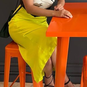 ZARA neon yellow skirt